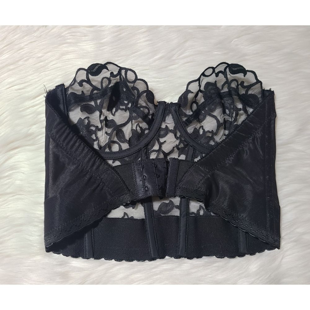 🔴SOLD🔴Vintage Victoria's Secret Gold Label Black Lace Bustier, 34C - Picture 5 of 14